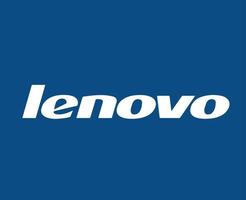 Lenovo Brand Logo Phone Symbol Name White Design China Mobile Vector Illustration With Blue Background