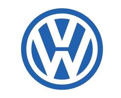 Volkswagen Brand Logo Car Symbol Blue Design German Automobile Vector Illustration