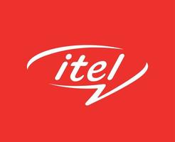 Itel Brand Logo Phone Symbol White Design China Mobile Vector Illustration With Red Background