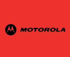 Motorola Logo Brand Phone Symbol With Name Black Design Usa Mobile Vector Illustration With Red Background