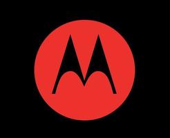 Motorola Brand Logo Phone Symbol Red Design Usa Mobile Vector Illustration With Black Background