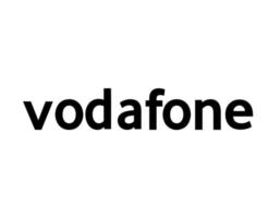 Vodafone Brand Logo Phone Symbol Name Black Design England Mobile Vector Illustration