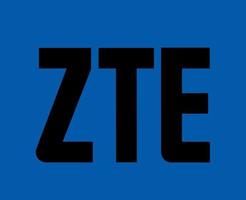 ZTE Brand Logo Phone Symbol Name Black Design Hong Kong Mobile Vector Illustration With Blue Background