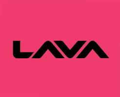 Lava Logo Brand Phone Symbol Black Design India Mobile Vector Illustration With Pink Background