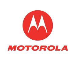 Motorola Brand Logo Phone Symbol With Name Red Design Usa Mobile Vector Illustration