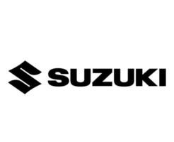 Suzuki Brand Logo Car Symbol With Name Black Design Japan Automobile Vector Illustration