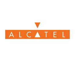 Alcatel Brand Logo Phone Symbol Orange Design Mobile Vector Illustration