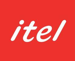 Itel Brand Logo Phone Symbol Name White Design China Mobile Vector Illustration With Red Background