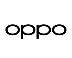 Oppo Brand Logo Phone Symbol Black Design Chinese Mobile Vector Illustration