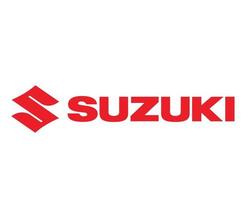 Suzuki Brand Logo Car Symbol With Name Red Design Japan Automobile Vector Illustration