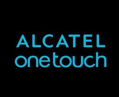 Alcatel One Touch Logo Brand Phone Symbol Name Blue Design Mobile Vector Illustration With Black Background