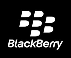 BlackBerry Logo Symbol Brand Phone With Name White Design Canada Mobile Vector Illustration With Black Background