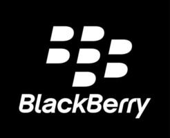 BlackBerry Logo Symbol Brand Phone With Name White Design Canada Mobile Vector Illustration With Black Background