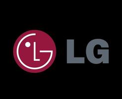 LG Logo Brand Phone Symbol With Name Design South Korea Mobile Vector Illustration With Black Background