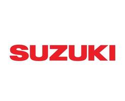 Suzuki Brand Logo Car Symbol Name Red Design Japan Automobile Vector Illustration