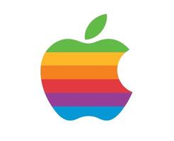 manzana marca logo teléfono símbolo multicolor diseño móvil vector ilustración