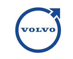 Volvo Logo Brand Car Symbol With Name Blue Design Swedish Automobile Vector Illustration