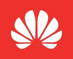 Huawei Brand Logo Phone Symbol White Design China Mobile Vector Illustration With Red Background