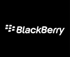 BlackBerry Symbol Logo Brand Phone With Name White Design Canada Mobile Vector Illustration With Black Background