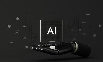 Artificial intelligence AI data mining, deep learning technologies. photo