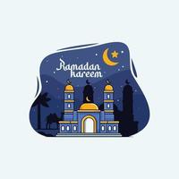 Ramadán kareem ilustración mezquita plantilla, prima vector fondo, bandera, saludo tarjeta etc.