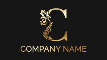 Letter C Luxury Decorative Alphabetic Golden ABC Monogram Logo vector