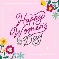 Pretty vintage lettering woman day background vector