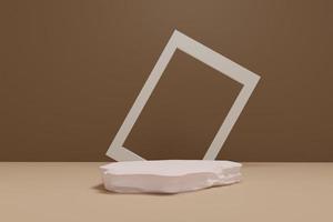 3D rendering scene with podium and abstract background. podium for cosmetic product presentation. photo