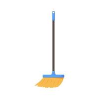 Long-handled brush for garbage collection. Equipment for cleaning, sweeping. Household tools for work home, office, in garden. Broom to restore cleanliness and order. Cleaning, hygiene. Vector