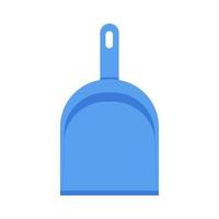 Blue dustpan. Equipment for cleaning. Household tools for work home, office, in garden. Cleaning service concept. Dust pan, cleaning scoop. Cleaning, hygiene. Vector illustration