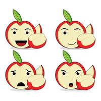 vector emoji apple white background