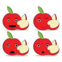 vector emoji apple white background