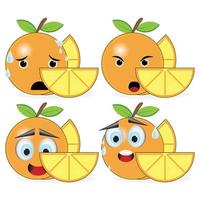 orange emoticon and illustration on white background vector