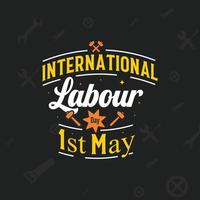 internacional labor día Primero mayo tipografía diseño. vector