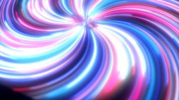 Abstract purple and blue multicolored glowing bright twisted swirling lines abstract background. Video 4k