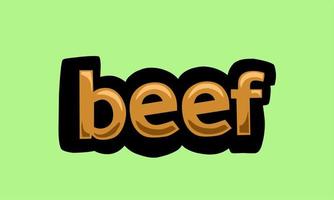 beef writing vector design on a green background