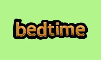 bedtime writing vector design on a green background