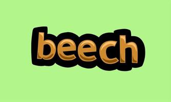 beech writing vector design on a green background