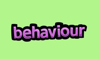 behaviour writing vector design on a green background