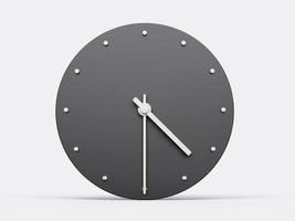 3d Simple Gray Round Wall Clock 4 30 Four Thirty Half past Four, White Background, 3d illustration photo
