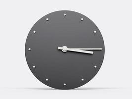 3d Simple Gray Round Wall Clock 3 15 Three Fifteen Quarter past 3, White Background, 3d illustration photo