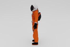 astronaut minimal 3d illustration on white background. photo