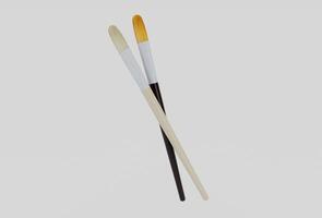 paint brush minimal 3d illustration on white background. photo