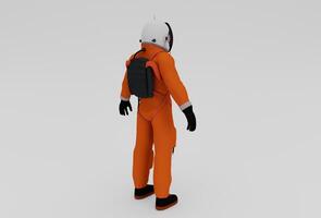 astronaut minimal 3d illustration on white background. photo