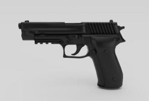 pistola mano pistola 3d representación en blanco antecedentes mínimo 3d ilustración foto
