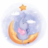 Baby Elephant Reach the Star vector