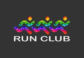 Sport running club vector colorful icon