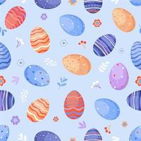 Seamless pattern of Easter eggs on a pink background vector