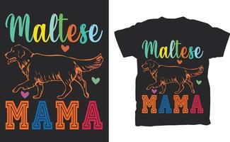 Maltese Mama Tie Dye Dog Mom Mothers Day vector