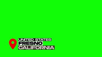 Fresno GPS Pin Tracker on Green Background video